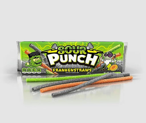 Sour Punch Frankenstraws Halloween Sour Candy Straws 3.2oz Pack