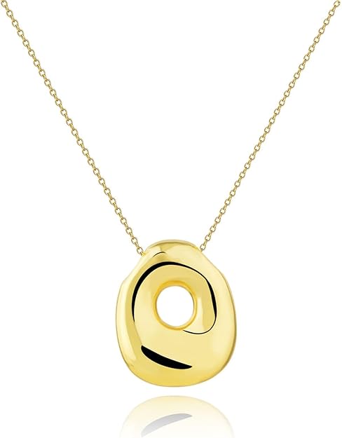 Gold Big Bubble Letter Necklace