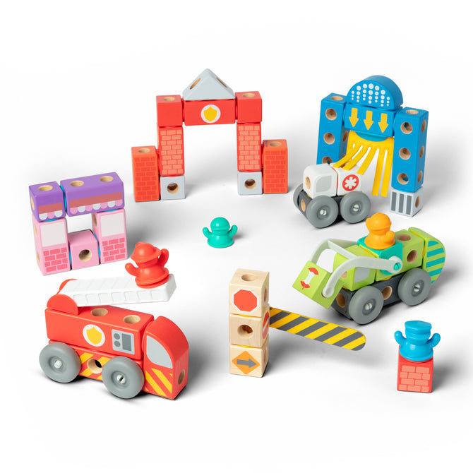 Melissa & Doug Blockables Rescue City Play Set
