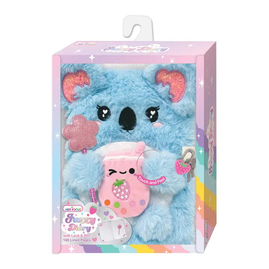 Fuzzy Diary With Lock & Keys Koala