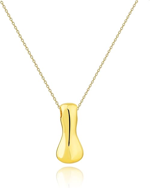 Gold Big Bubble Letter Necklace