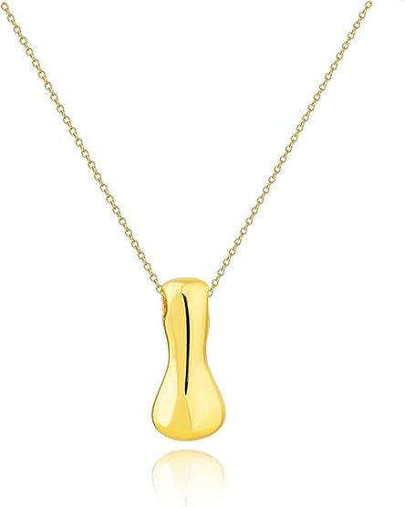 Gold Big Bubble Letter Necklace