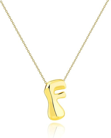 Gold Big Bubble Letter Necklace