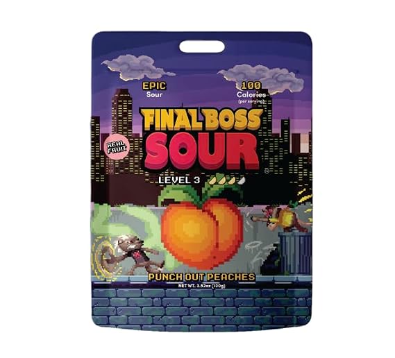 Final Boss Punch-Out Peaches Sour Candy Pack