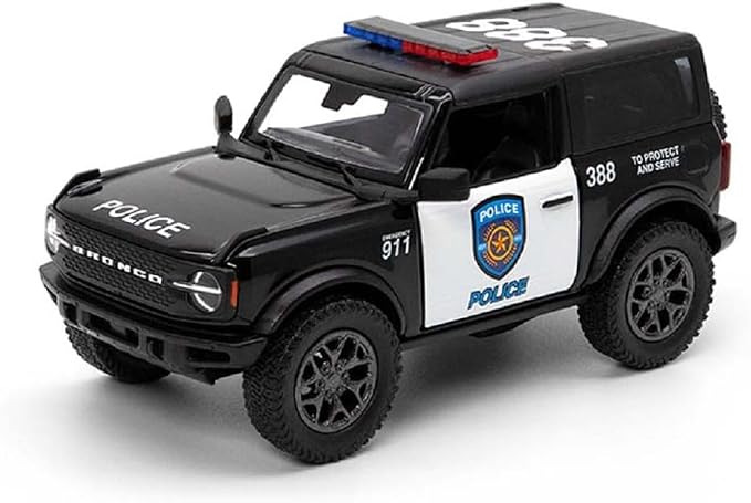 KiNSMART 2022 Ford Bronco Die-Cast Police Model Car 5-Inch