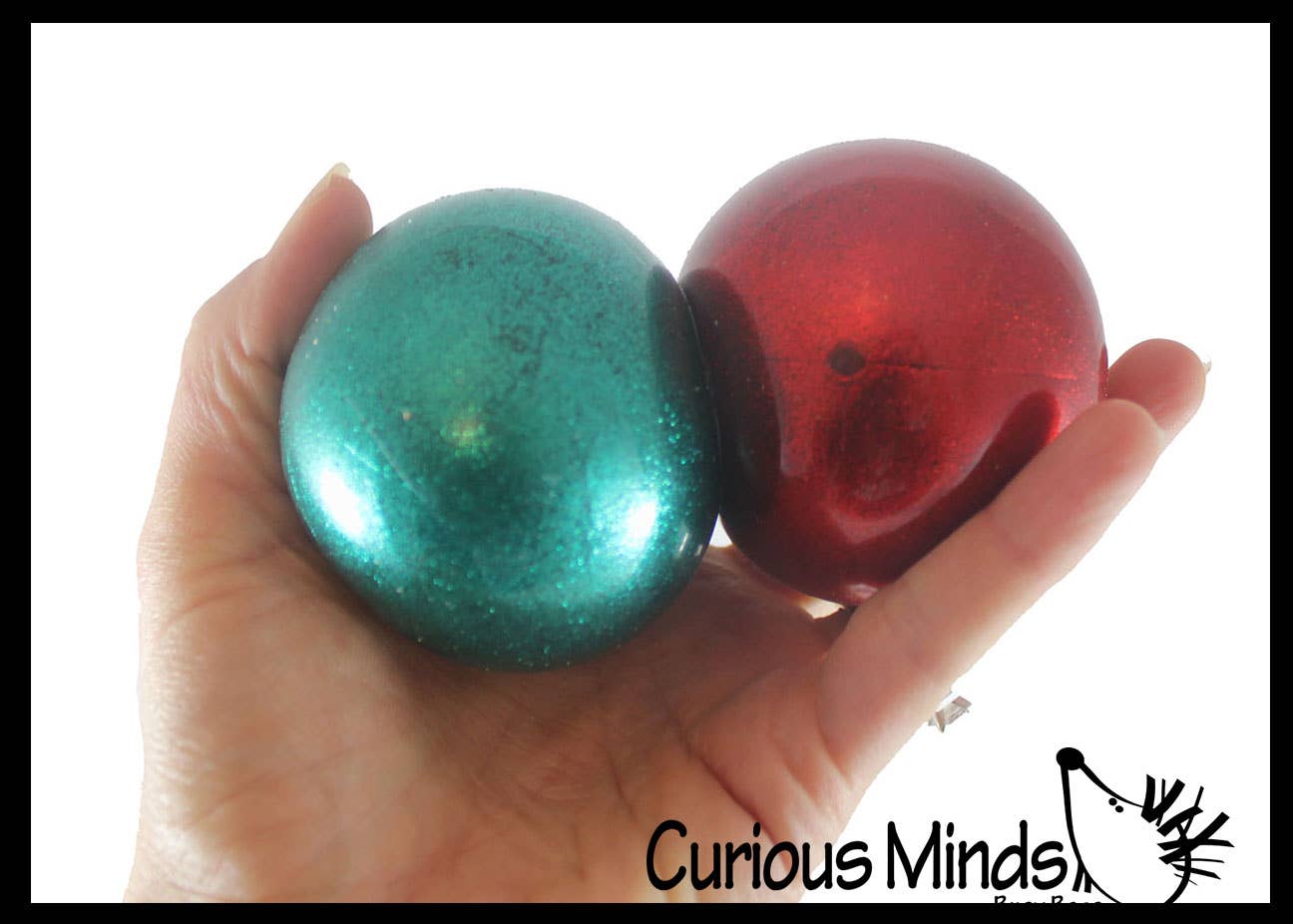Single Metallic Glitter Thick Gel-Filled Squeeze Stress Balls  -