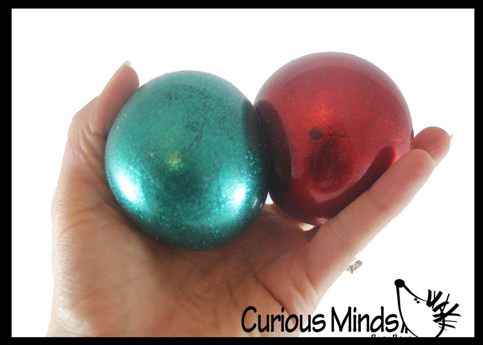 Single Metallic Glitter Thick Gel-Filled Squeeze Stress Balls  -