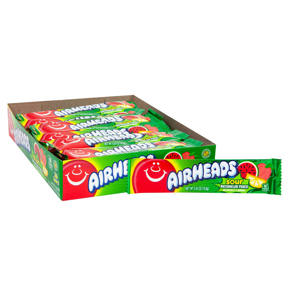 Airheads Sour Watermelon Punch Individually Wrapped Chewy Candy 0.55 oz