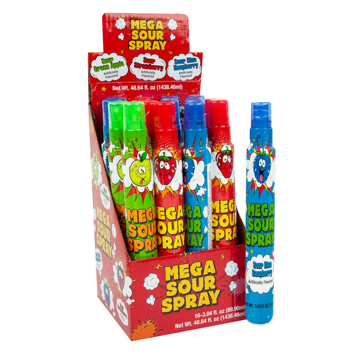 Mega Sour Spray 3 oz Assorted Sour Candy Spray Bottles