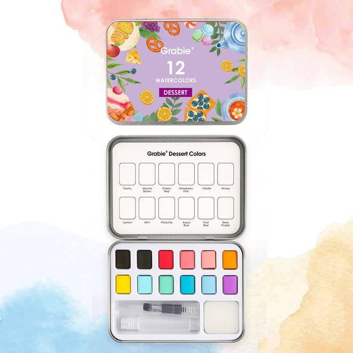 Grabie Dessert Colors Watercolor Pocket 12-Piece Set
