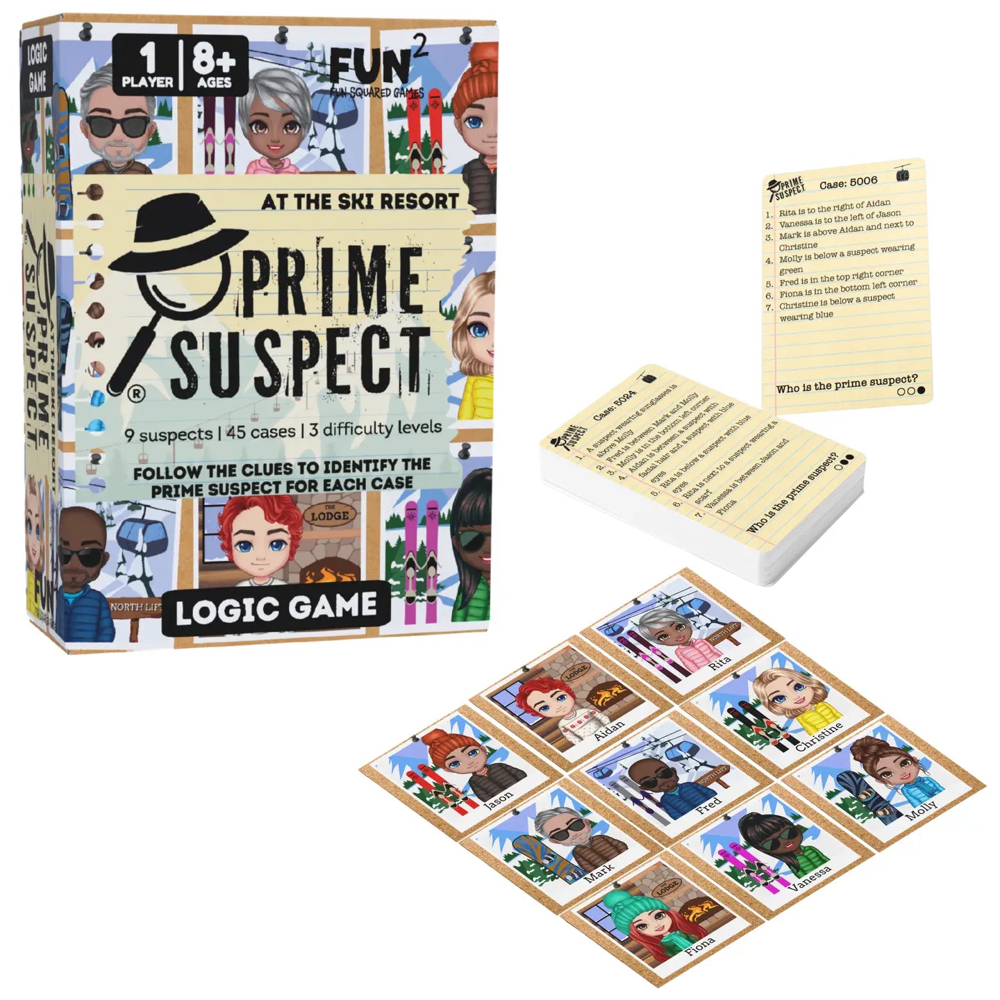 Prime Suspect Solo Ski Resort Deduction Game: Thrilling Single-Player Mystery Challenge