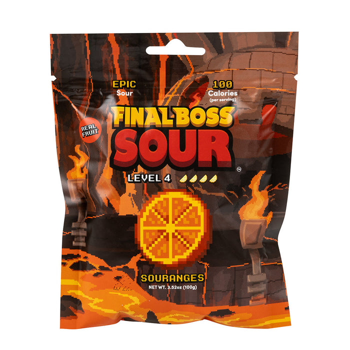 Final Boss Sour Level 4 Souranges Candy 3.5-Oz Peg Bag