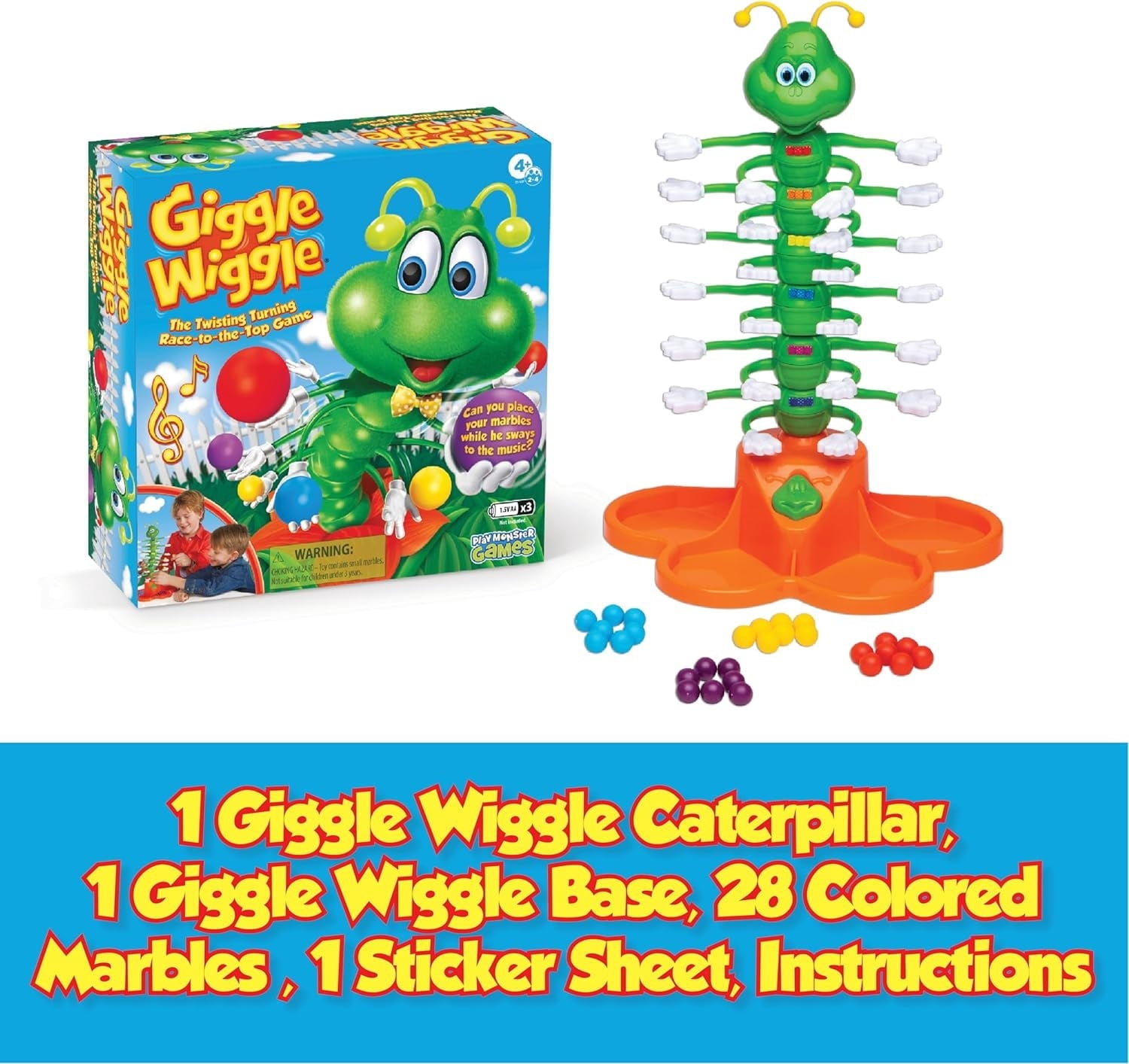 PlayMonster Giggle Wiggle Electronic Caterpillar Kids Board Game