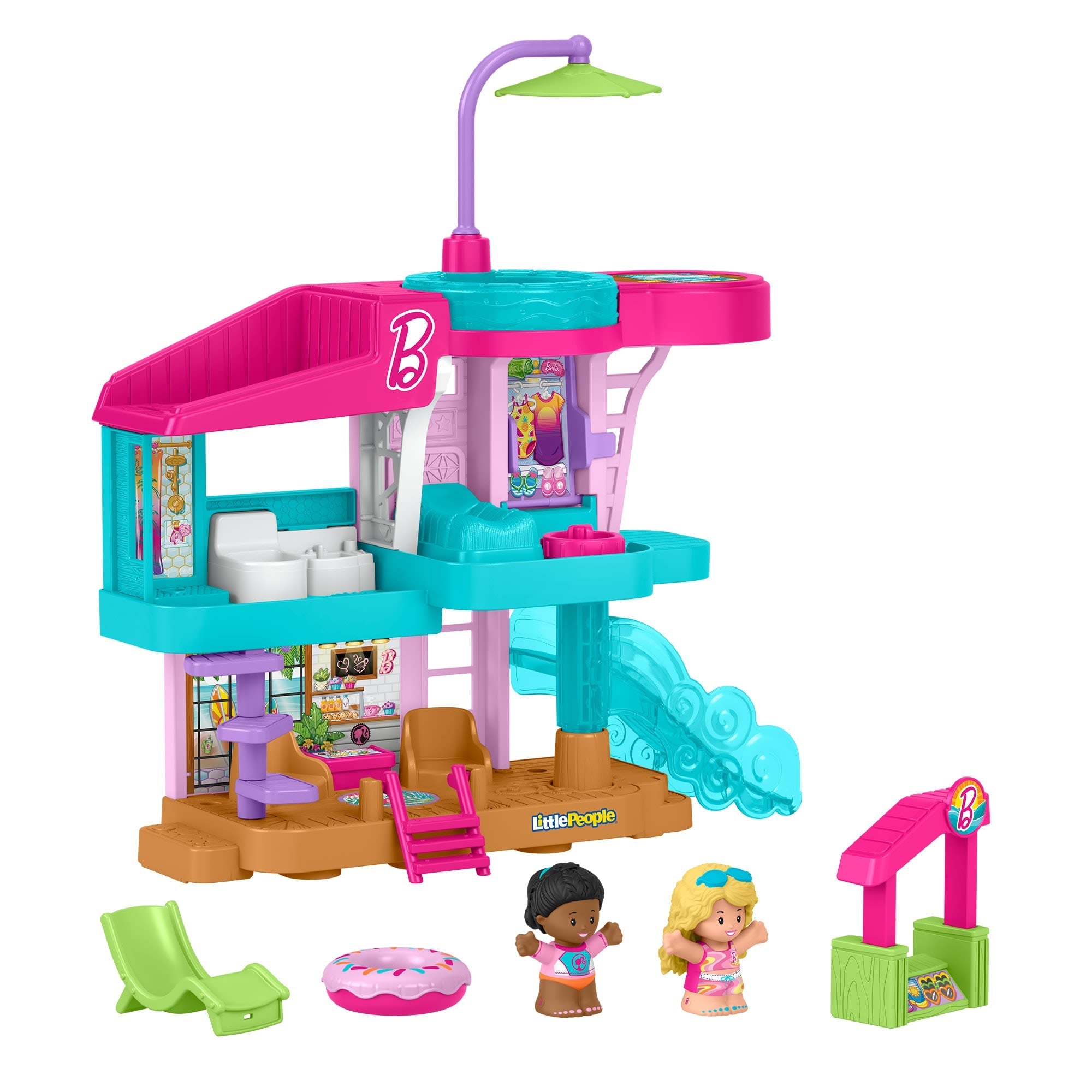 Fisher-Price Little People Barbie Beach House Playset with Figures