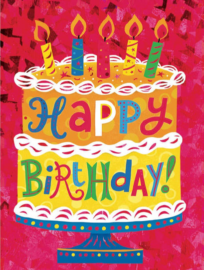 Happy Birthday Cake - Foil Gift Enclosure