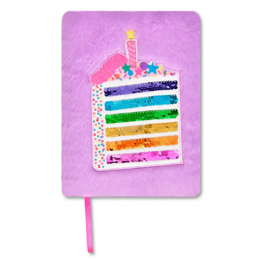 Iscream Piece of Cake Journal Furry Cover with Chenille Patches