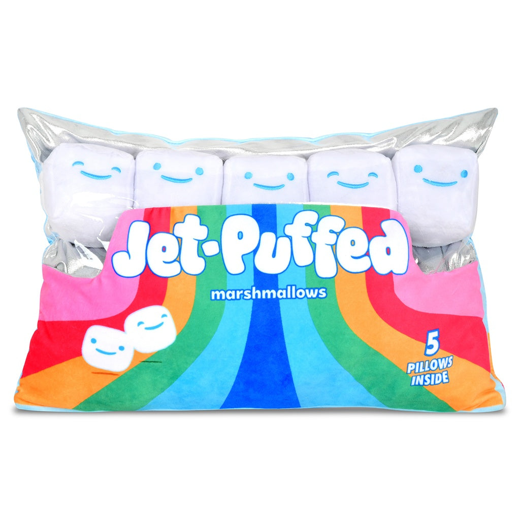 Jet-Puffed Marshmallows Decorative Packaging Plush Pillow with Removable Marshmallows