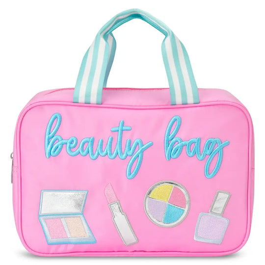 Iscream Beauty Fun Large Cosmetic Bag Nylon Zipper Closure