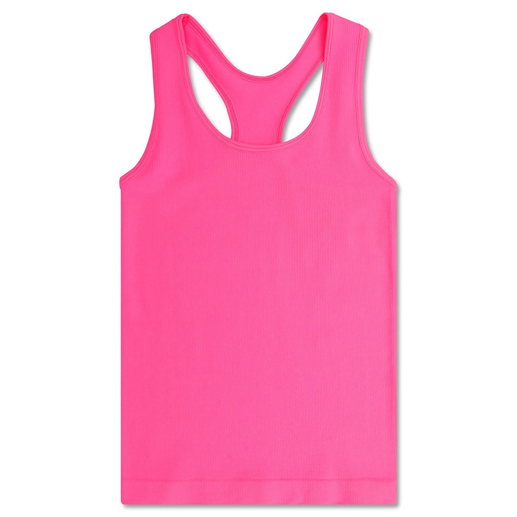 Iscream Ribbed Racerback Tank Top Bright Pink