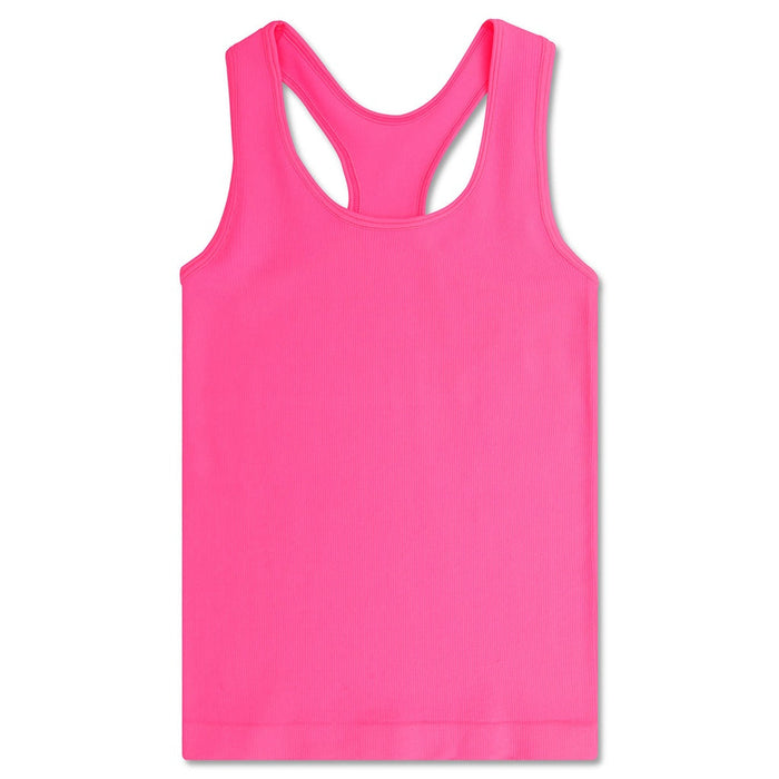 Iscream Ribbed Racerback Tank Top Bright Pink