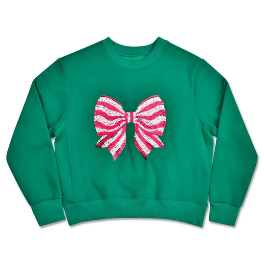 Bow Sequin Sweatshirt - Small