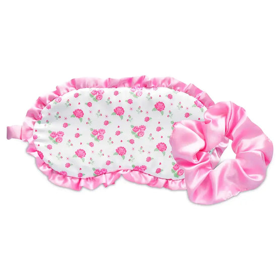Pretty Pink Satin Eye Mask and Scrunchie Set