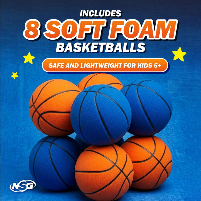 Over-the-Door 7-Hoop Race Basketball Pyramid Set