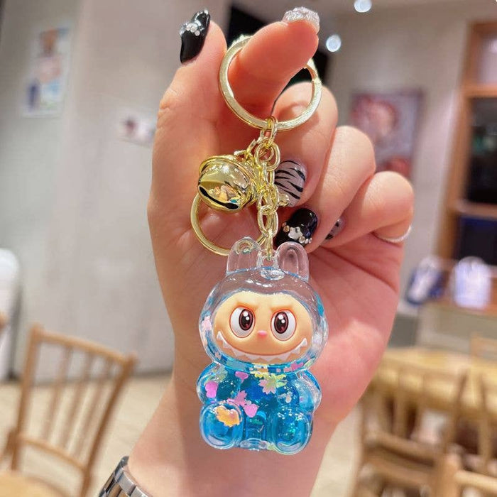 Shiny quicksand cute monster keychain