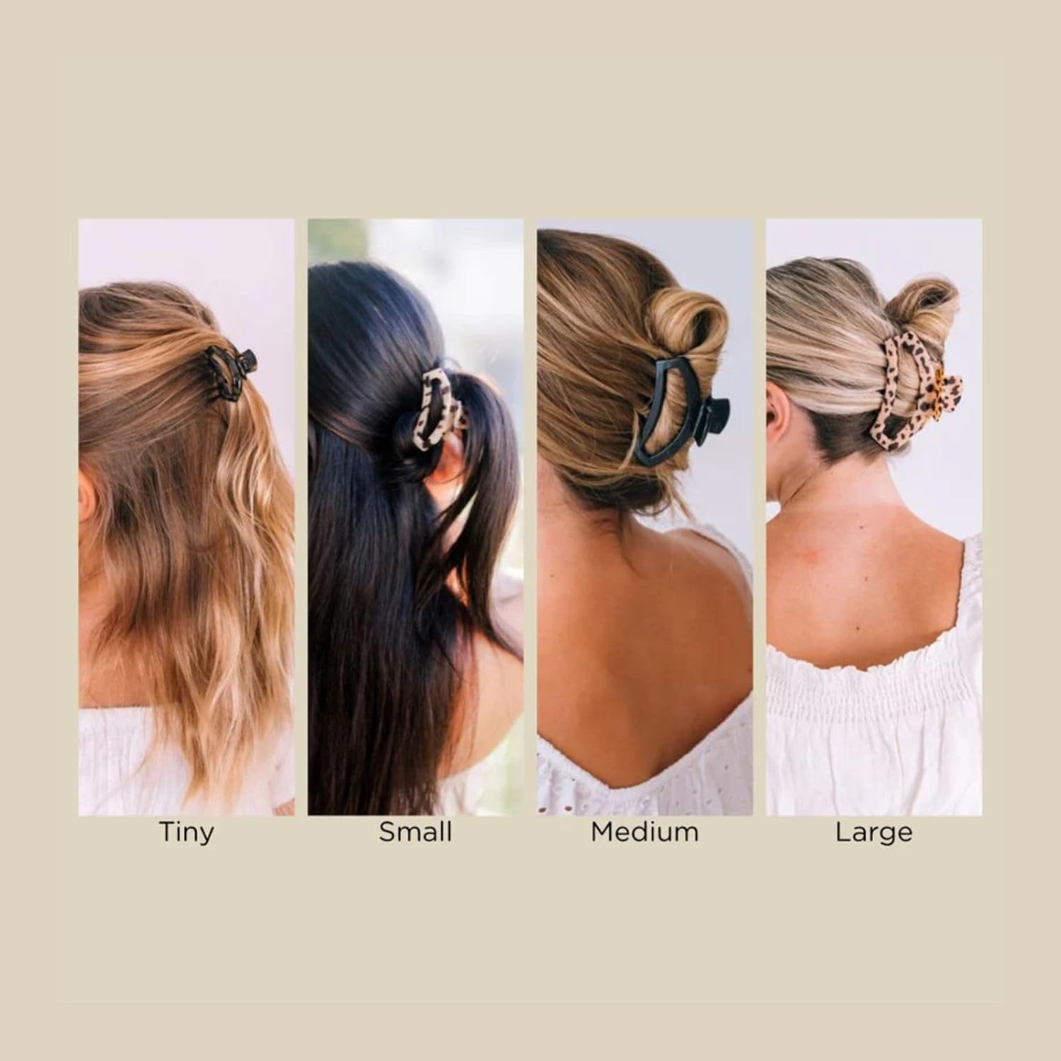 Teleties Large Open Coconut White Claw Clip