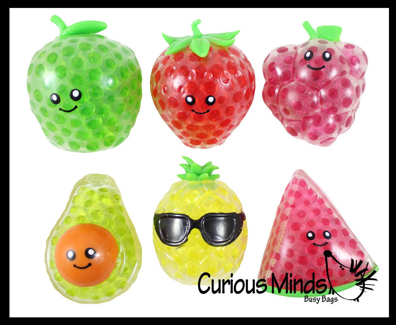 Single Small Fruit Water Bead Filled Squeeze Stress Balls