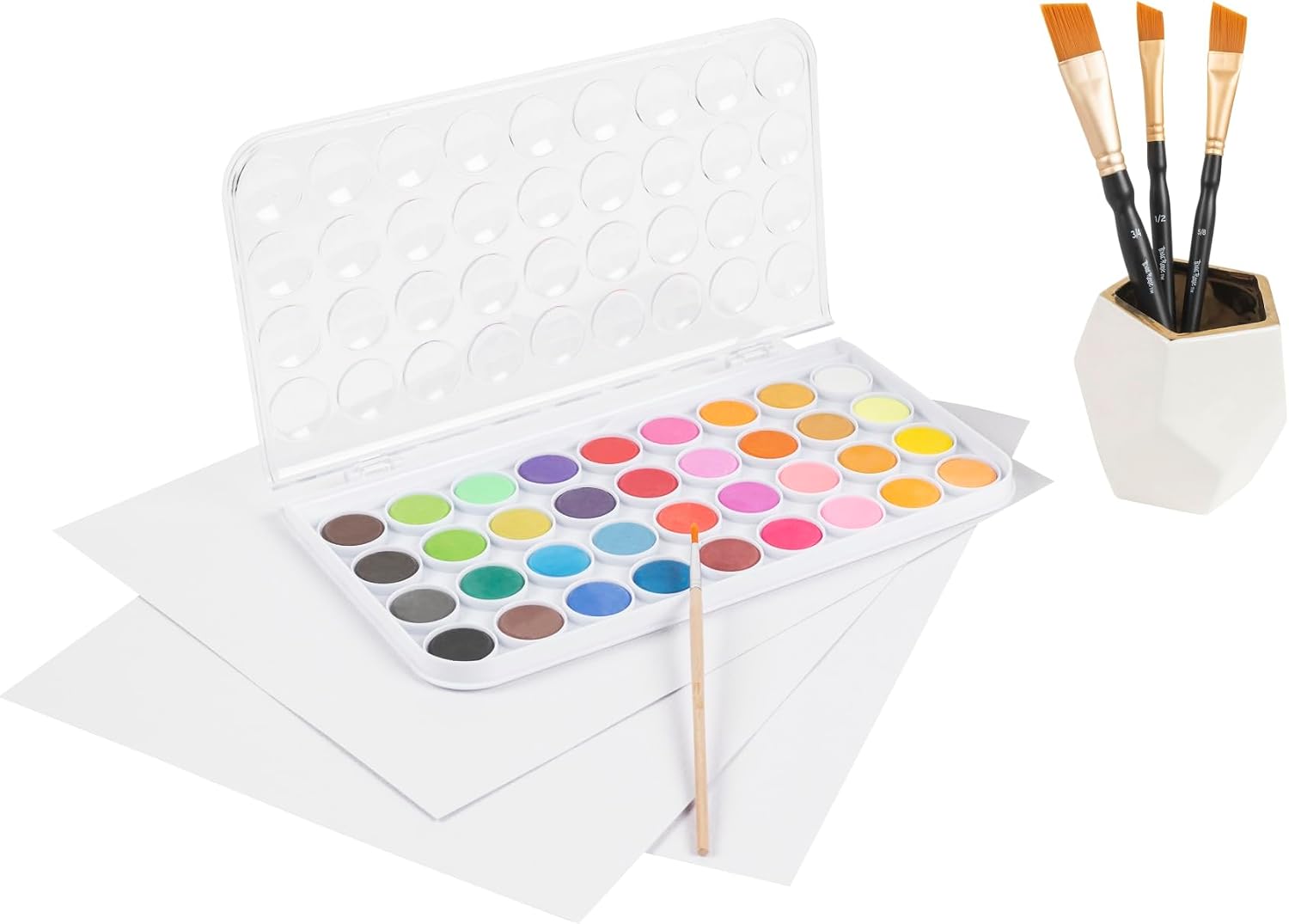 Brea Reese Essential Watercolor Paint Set 36 Colors 1 Brush