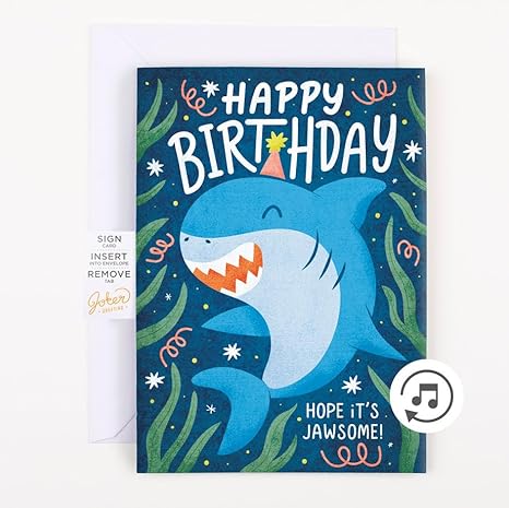 Endless Baby Shark Birthday Musical Prank Card with Hidden Glitter