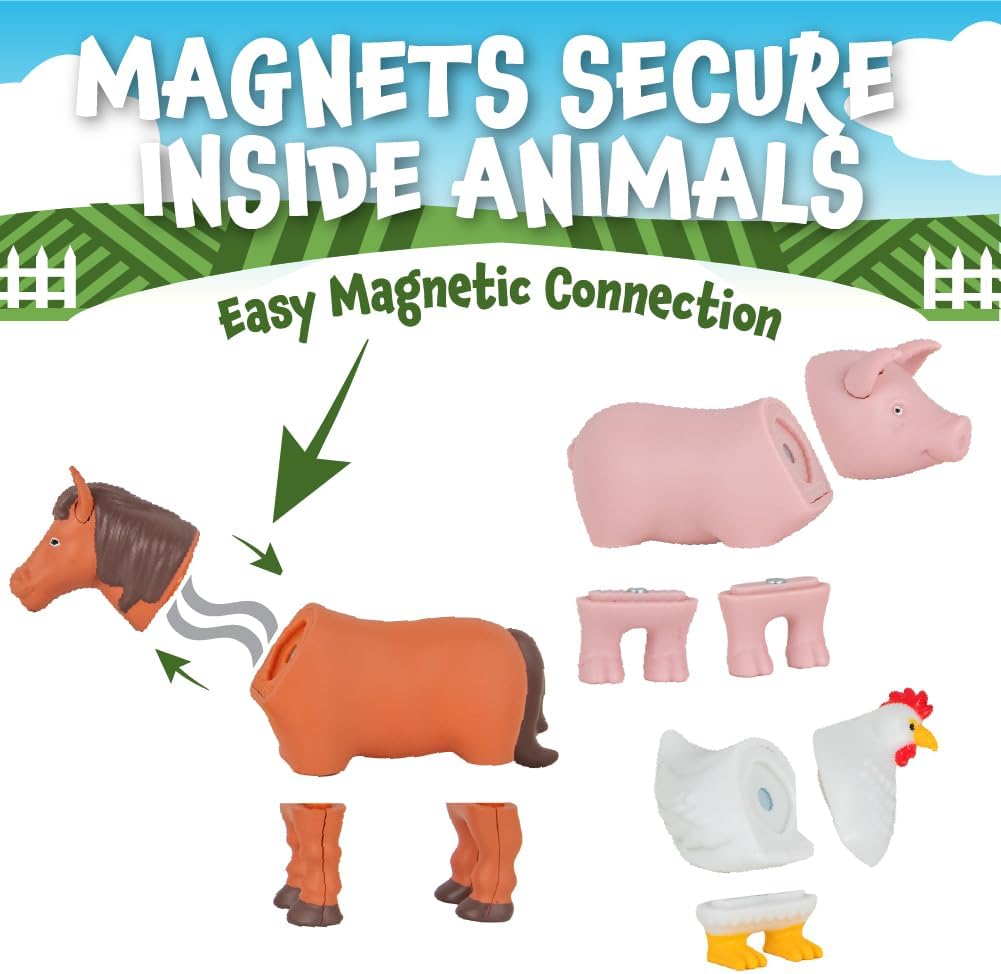 Popular Playthings Magnetic Animal Toy Set 7-Piece with Playmat