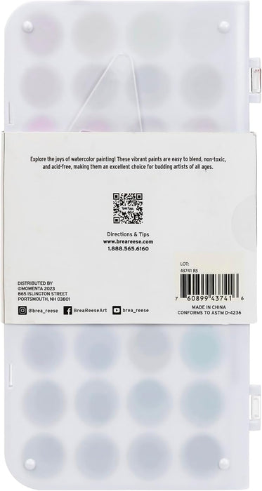 Brea Reese Essential Watercolor Paint Set 36 Colors 1 Brush