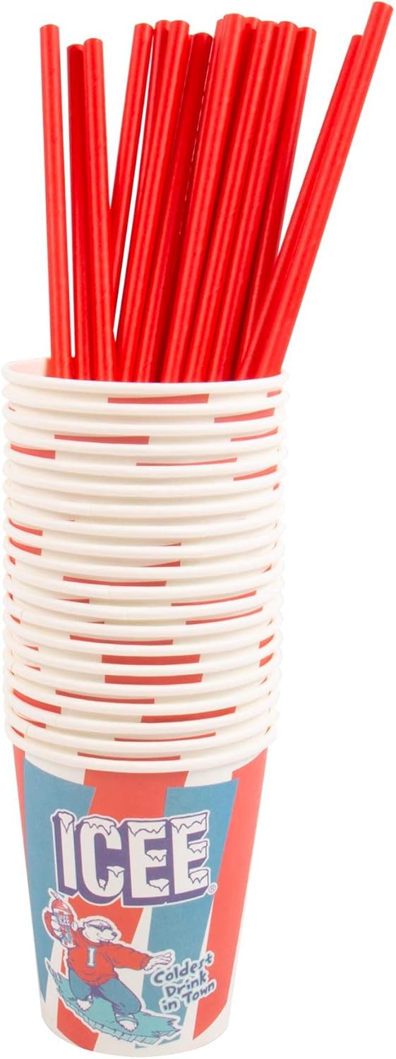 ICEE Paper Cups & Straws Pack