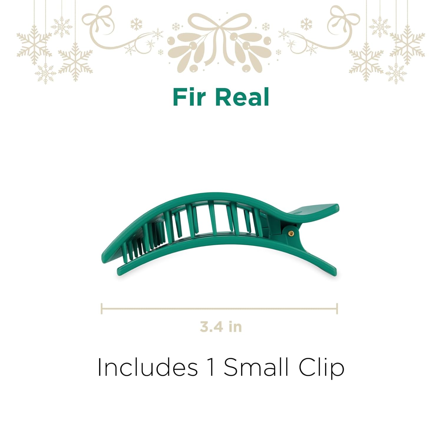 Teleties Flat Rectangle Hair Clip Fir Real