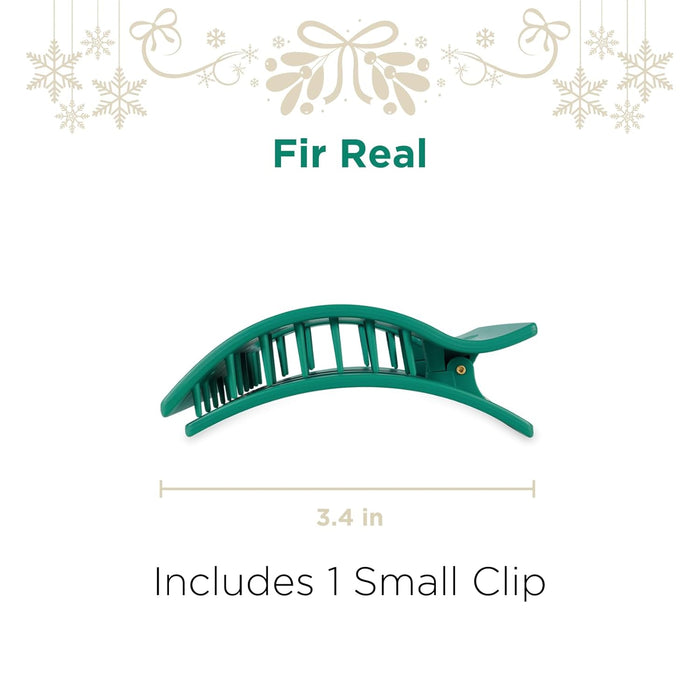 Teleties Flat Rectangle Hair Clip Fir Real