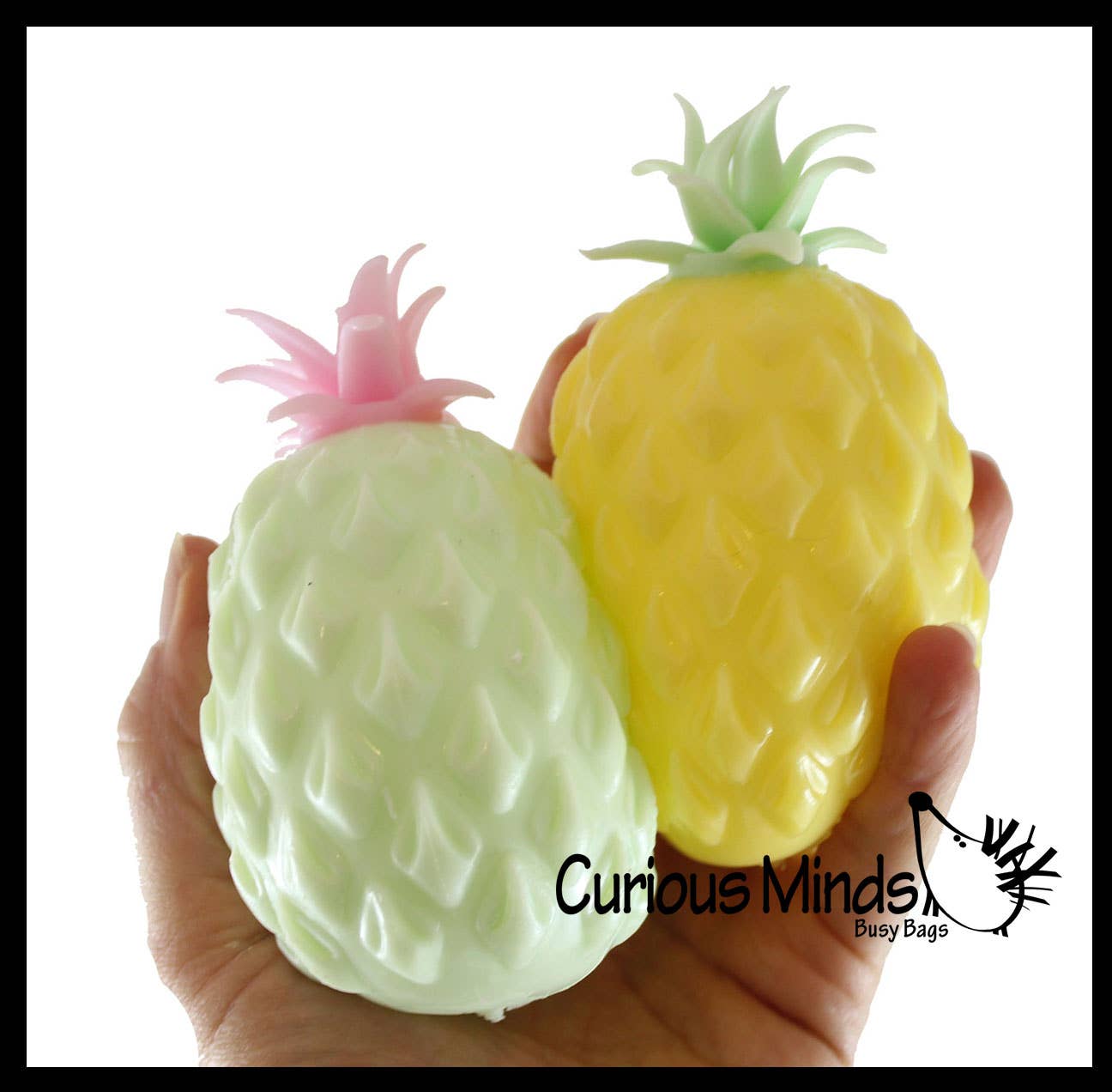 Single Colored Pineapple Fruit Water Bead Filled Squeeze Stress