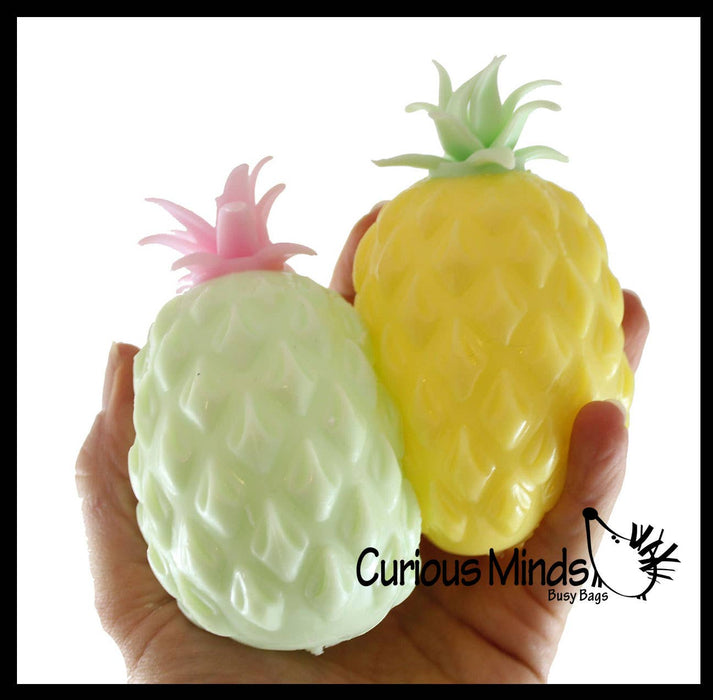 Single Colored Pineapple Fruit Water Bead Filled Squeeze Stress