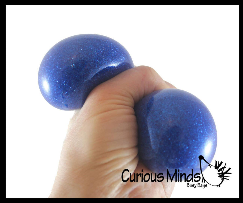 Single Metallic Glitter Thick Gel-Filled Squeeze Stress Balls  -