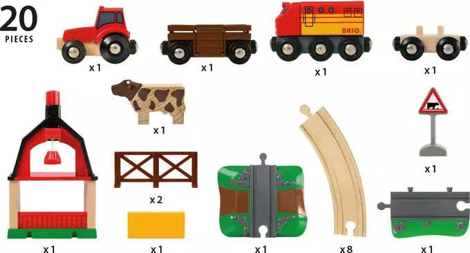 BRIO World Train Set Farm Railway Set