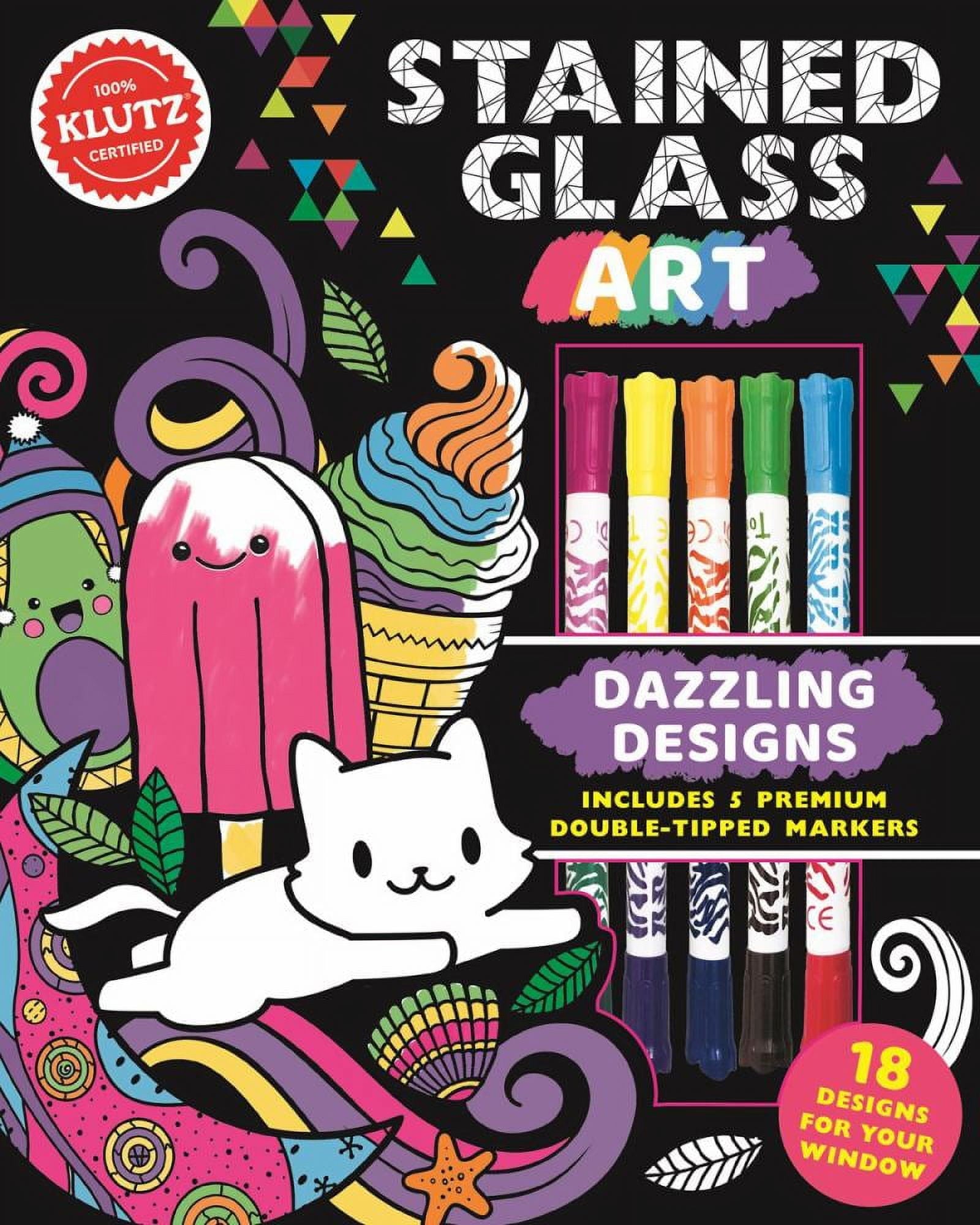 Klutz Stained Glass Art Dazzling Designs Activity Book Hardcover