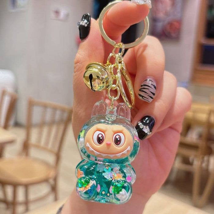 Shiny quicksand cute monster keychain