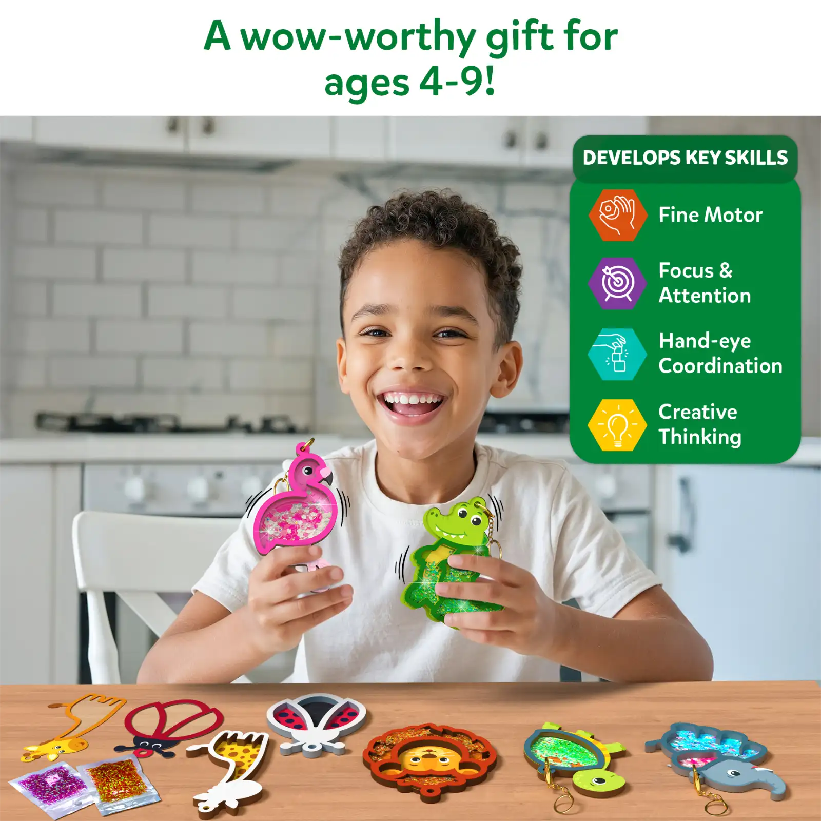 Skillmatics Kids Shake-its Amazing Animals Craft Kit