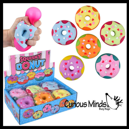 Single Donut Doughnut Soft Doh Filled Stretch Ball with Removable