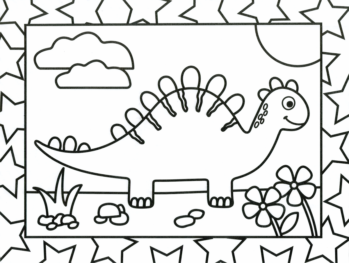 Stained Glass Coloring Book: Dinosaurs