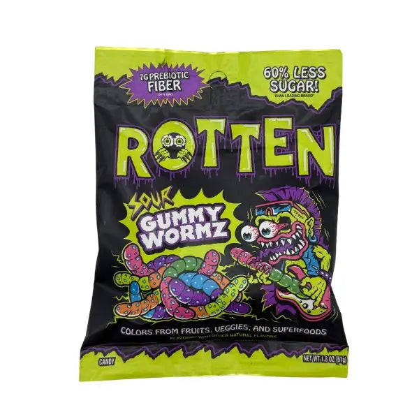 Rotten Sour Gummy Worms Candy 1.8oz