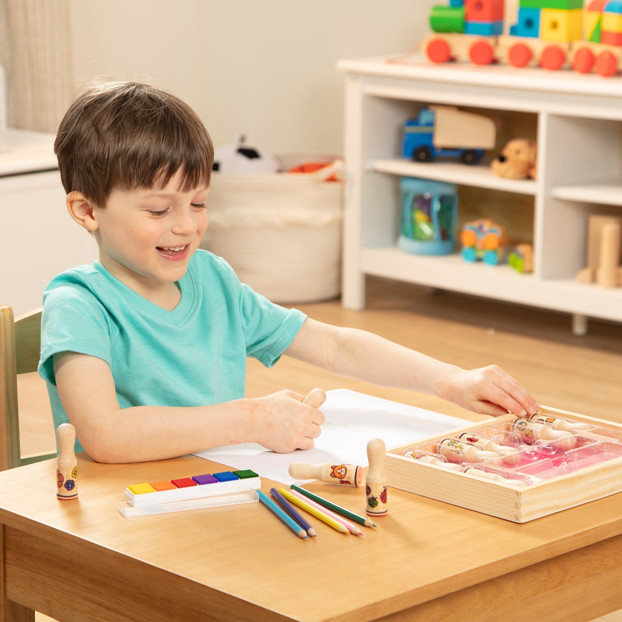 Melissa & Doug Deluxe Happy Handle Stamp Set