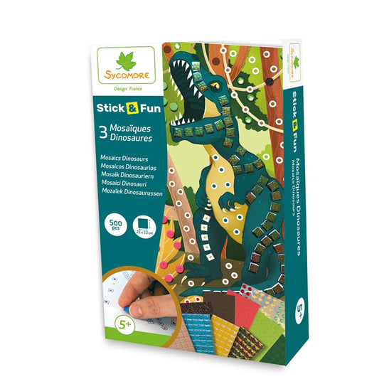 Sycomore Stick'N Fun 3 Mini Dinosaur Mosaics Craft Kit