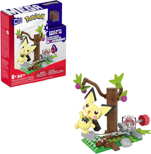 MEGA Pokémon Action Figure Building Toys Set, Pichu's Forest Forage with 84 Pieces